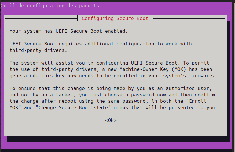 Configuration du Secure Boot pour VirtualBox
