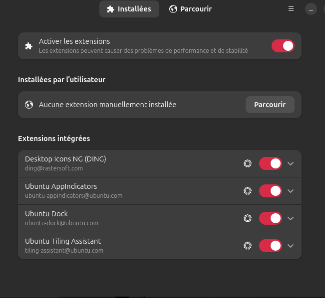 Gérer les extensions GNOME sur Ubuntu