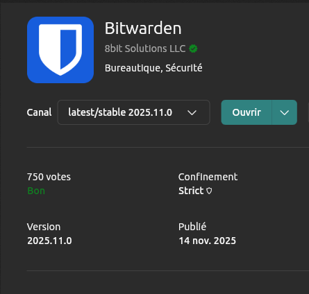 La version snap de Bitwarden ne s'ouvre plus