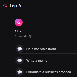 Créer un raccourci personnalisé pour Leo AI dans Brave