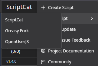 Interface qui permet de récupérer des scripts par la biais de sources connues et populaires.