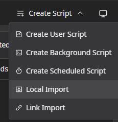 Interface permettant de récupérer des scripts locaux