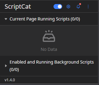 Interface de l'extension Scriptcat